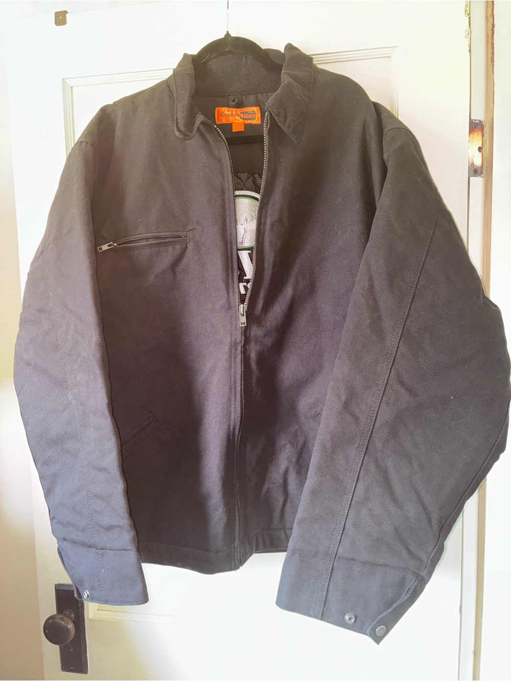CornerStone Jacket Mens 2XLT Black Duck Canvas Full Zip Coat Chore Workwear